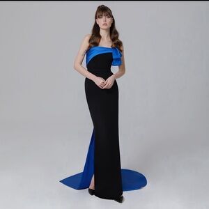 Black + Navy Blue Gown